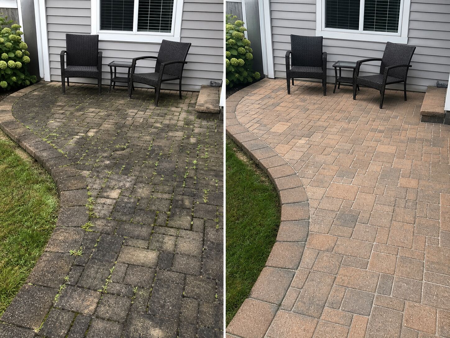 Interlock patio · before & after
